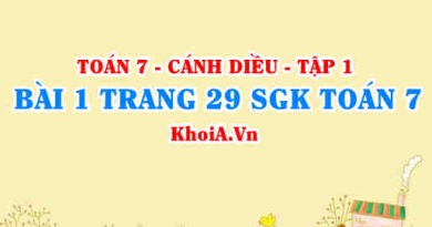 Bài 1 trang 29 SGK Toán 7 tập 1 Cánh Diều